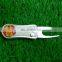 Stock Golf divot tools with custom enamel ball markers wholesale