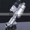 High quality port size 3/8"-3" stainless steel pneumatic angle seat valve with solenoid valve