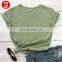 Plus Size Candy Color Amazon Hot Sale Customize Letter Logo Print Short Sleeve 100% Cotton T-Shirt Tees Tops