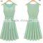 HOT SALE! Women's Elegance Round Collar Sleeveless Pleated Chiffon Vest Dress