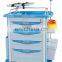 Medical Hospital Furniture Abs Emergency Medical Trolley for Hospital Usage Medicine Trolley Cart