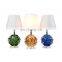 Interior Decorative Handblown Dark Smoky Green Sphere Glass Table Lamp Home For Decor Living Room