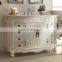 european luxury hotel  solid wood makeup white bathroom vanity  with wash basin set