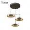 Low Price Decoration Acrylic Ash Black Matte Gold Living Room Bedroom Indoor LED Modern Pendant Lamp