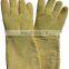 Yellow 500 degree heat resistant Aramid Fiber glove two finger