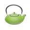 1.1L green painted Chinese wholesale enamel cast iron teapots
