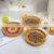 New Design Rattan Serving Tray With Wooden Painting Plate woven Coffee tray, Wicker Fruit tray Wholesale Handwoven