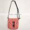 Stylish Canvas Red White Blue Stripe Bag Stripe Women Shoulder Bag
