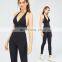Customized Backless Yoga Jumpsuit Halter Neck Sexy Sports Dance Wear Fitness Running One Piece Suit Set