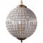 Custom High Quality Arabian Style Decorative Chandelier Luxury Crystal Indoor Spherical Pendant Lamp Warm White Iron Body Black