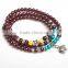 Wholesale Natural Wine Red Garnet Beads Silver Bracelet