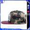 custom 3D embroidered camo snapback cap/flat brim 6 panel snapback hats