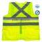 Adjustable safety vest with four pockests and zipper