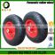 3.50-4 China DEJI supplier wheelbarrow wheel steel rim pneumatic rubber wheel