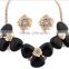 Luxury 2016 New Hot Sale geometry alloy Flower rhinestone trend Necklace Earring Set For occident