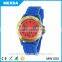 2015 new colorful strap alloy case plating silicone watch