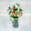Metal Watering Can Potted Silk Flowers for wholeselling Bonsai