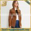 Woman suede leather jacket brown color