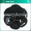 Clear Rhinestone Black Flat Sequin Black Bead Flower Applique Patches