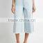 Quiet Color Midi Pants Frayed Denim Gauchos For 2016 Summer Women