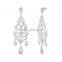 18k GP Cubic Zircons White Dangles Wedding Engagement Vintage Earrings