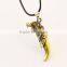 Popular Personality Stainless Steel Bronze Wolf Tooth Pendants Necklace