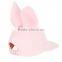 Wholesale 6 Panel Flat Brim Elastic Band Pink Cute Snapback Cap Funny Kid Hat With Rabbit Ear