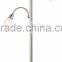 1024-13 Top dimmer switch adjustable side lights can be positioned for reading Brushed Steel Gooseneck Floor Lamp