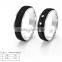 Fashion Wedding 925 Silver Jewelry Ring Black Carbon Fiber Couple Ring With Cubic Zirconia Inlay Ring
