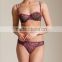 new style women stylish fancy embroidery lace bra and g-string panty underwear set