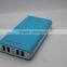 High quality long working time ce rohs power bank 20000mah with 4 USB