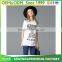 Hot Sale women's V Neck Printed Longline T Shirt Ladies 100% Cotton Printed Tee Shirt
