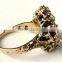 14k Gold Black Silver Baroque Pearl Freeform Nugget Ring