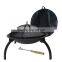 22 Inch Round Black Steel Foldable Indoor and Outdoor Fire Pit