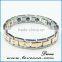 Gold Color Bio Health Stainless Steel Tungsten Magnetic Bracelet With Crystal