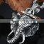mens punk elephant charm necklace stainless steel cheap casting animal pendant necklace jewelry