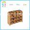 Wholesale high quality wood material 4 layers children display storage toy shelf wooden basket storage unit