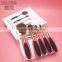 New 5pcs Cosmetics Rose Gold Oval Make Up Brush With Electroplating Handle