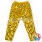 Gold Sequin High Waist Baby Girl Leggings Sequin Pants For Kids