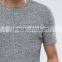 Custom Short Sleeve Crew Neck Grey Men's 100% Acrylic Soft Jersey Ribbed Knit Longline Casual Plain Design T-Shirt