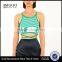 MGOO Wholesale Custom Low Cut Sweater Crop Top Green Stripe Back Up Lace Tank Top Women Fitness