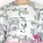 Romantic Spring Children Clothing Frock Design Long Sleeve Pattern Printed Baby Girl Pink Tutu Princess Dress