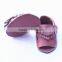 Soft sole handmade leather baby moccasins sandals shoes with tassels summer shoes