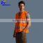 High Visibility Neon Orange Safety Vest with Reflective Strips and LED Light