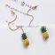 Unique Cute Pineapple Fruit Charm Fashion Earrings Chain Drop Pendant Stud Earrings Gift Earrings for Girls