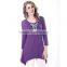 Wholesale famous new model round neck design of blouse with beadings