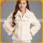 Pure color turn-down collar women rabbit fur collar with real rabbit fur long sleeves jacket