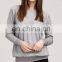 Womens Casual Raglan Boat Neck Sweater - Grey