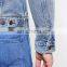 Wholesale Light Blue Custom Ripped Men Denim Jacket