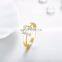 Simple Style Diamond Wedding Rings Yellow 1 Gram Gold Plated Rings with Wholesale Price